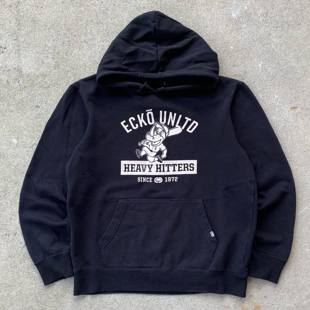 Ecko Unltd Black Hoodie with White Graphic - Heavy Hitters